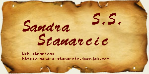 Sandra Stanarčić vizit kartica